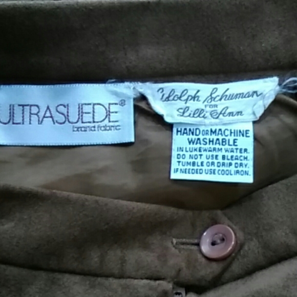 Pre-owned Lilli Ann Ultra Suede Skirt Jacket Suit - Picture 8 of 8